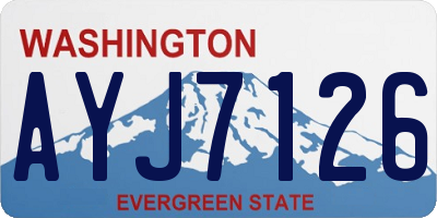 WA license plate AYJ7126