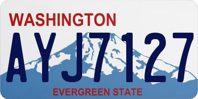 WA license plate AYJ7127