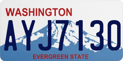 WA license plate AYJ7130