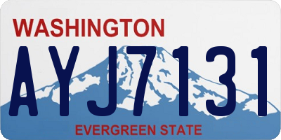 WA license plate AYJ7131