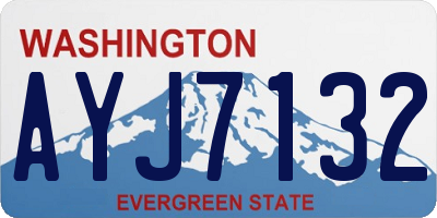 WA license plate AYJ7132