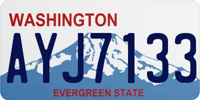 WA license plate AYJ7133