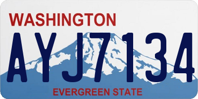 WA license plate AYJ7134