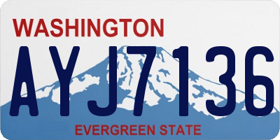 WA license plate AYJ7136