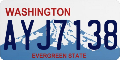 WA license plate AYJ7138