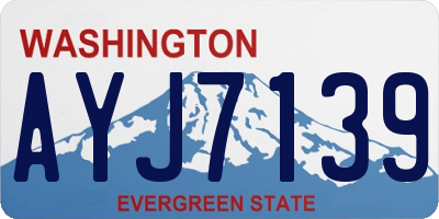WA license plate AYJ7139