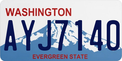 WA license plate AYJ7140