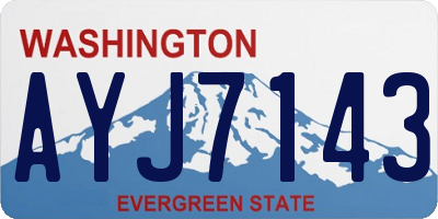 WA license plate AYJ7143