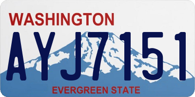 WA license plate AYJ7151