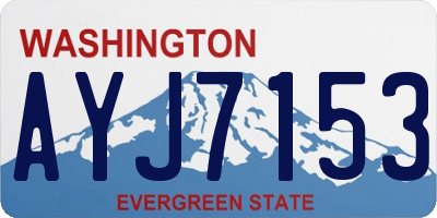 WA license plate AYJ7153