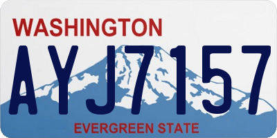 WA license plate AYJ7157