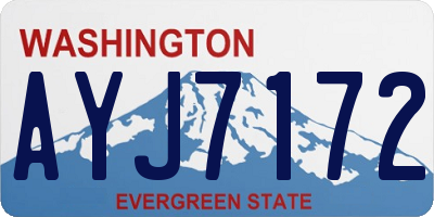WA license plate AYJ7172