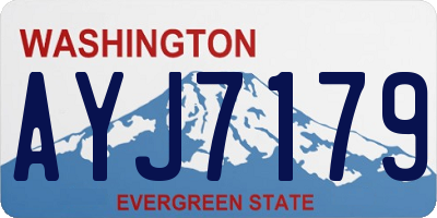 WA license plate AYJ7179