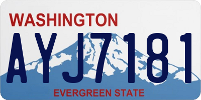 WA license plate AYJ7181