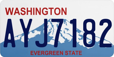 WA license plate AYJ7182