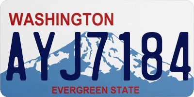 WA license plate AYJ7184