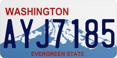 WA license plate AYJ7185