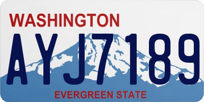 WA license plate AYJ7189