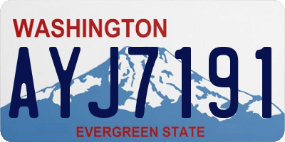WA license plate AYJ7191