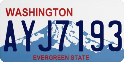 WA license plate AYJ7193