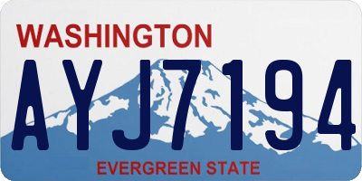 WA license plate AYJ7194