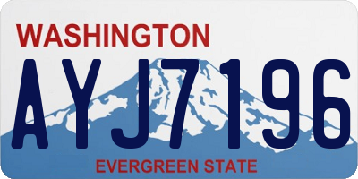 WA license plate AYJ7196