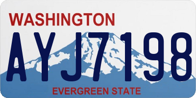 WA license plate AYJ7198
