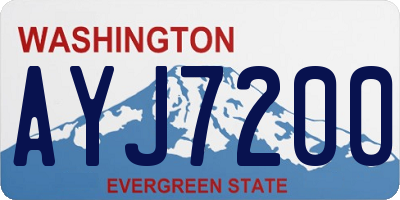 WA license plate AYJ7200