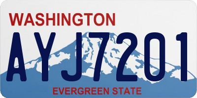WA license plate AYJ7201