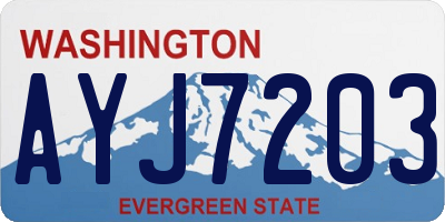 WA license plate AYJ7203