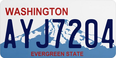 WA license plate AYJ7204