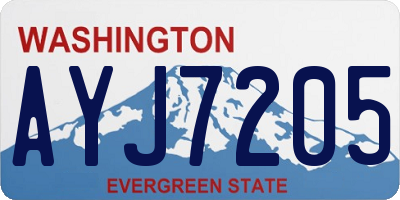 WA license plate AYJ7205