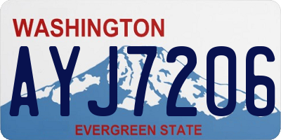 WA license plate AYJ7206