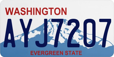 WA license plate AYJ7207