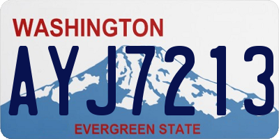WA license plate AYJ7213