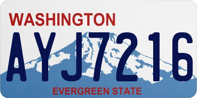 WA license plate AYJ7216