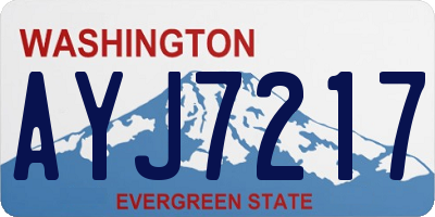 WA license plate AYJ7217