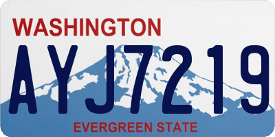 WA license plate AYJ7219