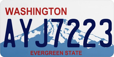 WA license plate AYJ7223