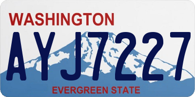 WA license plate AYJ7227