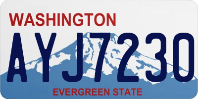 WA license plate AYJ7230