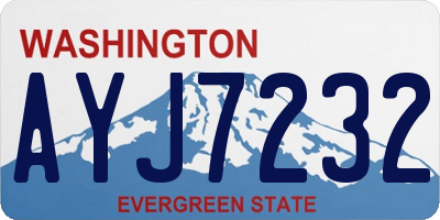 WA license plate AYJ7232
