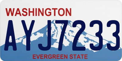 WA license plate AYJ7233