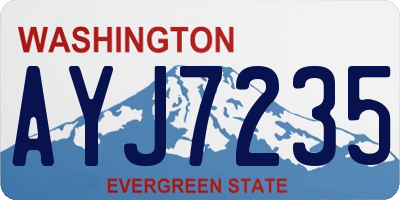 WA license plate AYJ7235