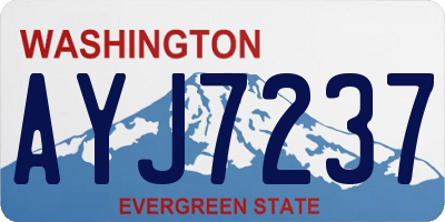 WA license plate AYJ7237