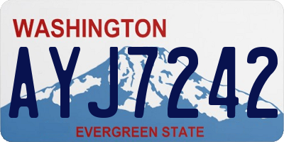 WA license plate AYJ7242