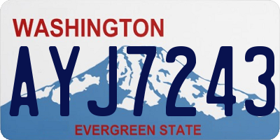 WA license plate AYJ7243