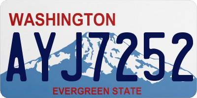 WA license plate AYJ7252