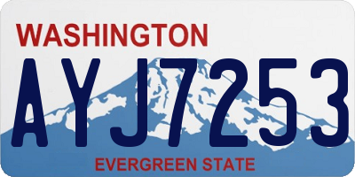 WA license plate AYJ7253
