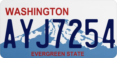 WA license plate AYJ7254